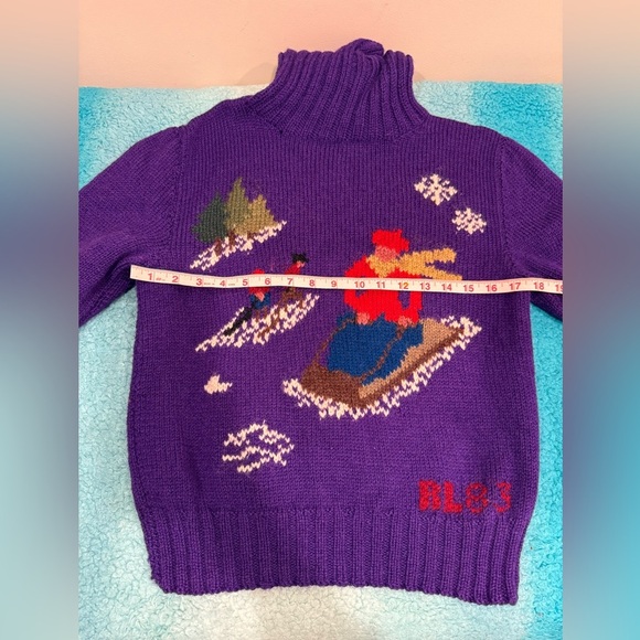 🔥Ralph Lauren Iconic Vintage Purple Turtleneck Sweater with Winter Scene🔥 - Picture 7 of 7